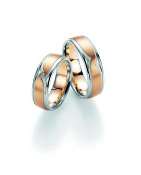 Trauringe Weiss-Rosegold von Fischer 06 05506/070